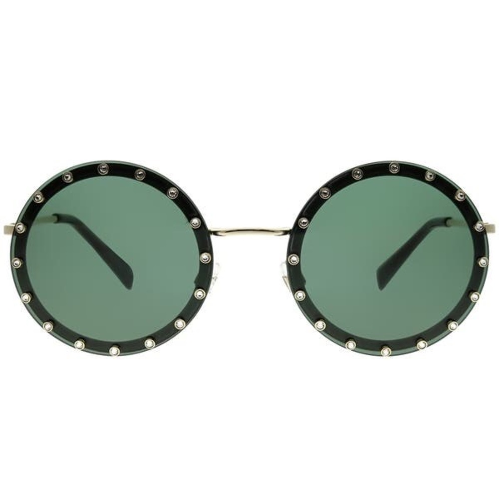 Valentino Embellished Round Sunglasses 2010B